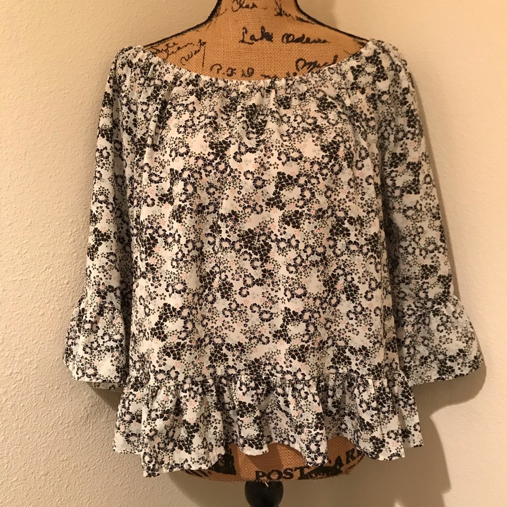 Sanctuary Off the Shoulder Floral Blouse-L